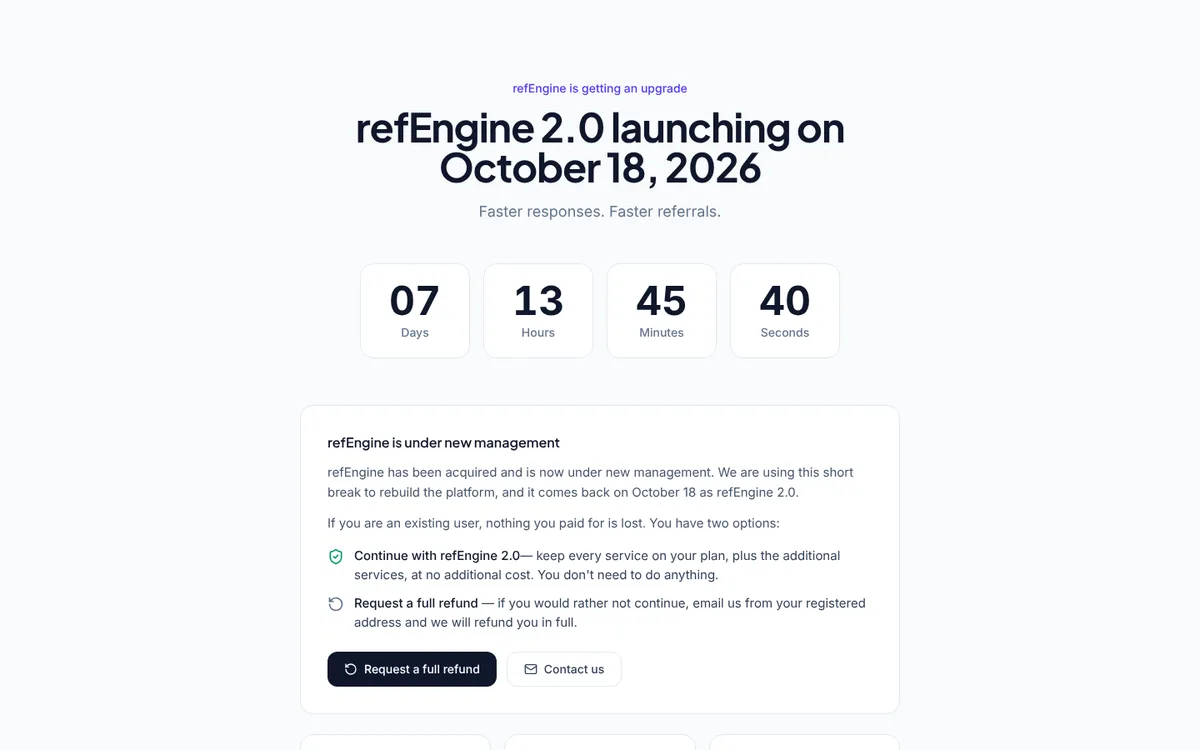 Homepage of refEngine